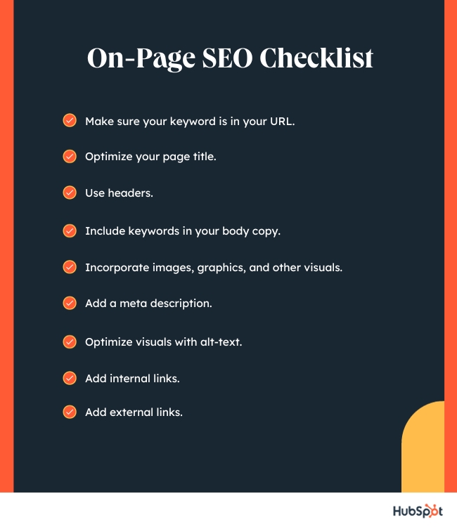 b2b seo strategies- On-Page SEO Checklist