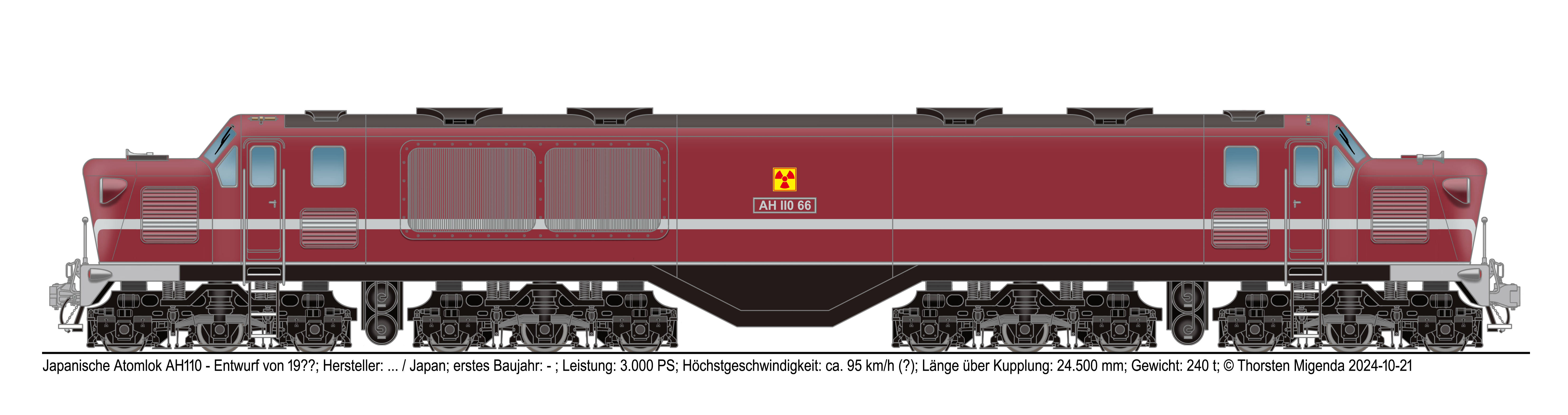 Die japanische Atomlokomotive AH110 - Entwurf von 19??. | Lokomotive ...