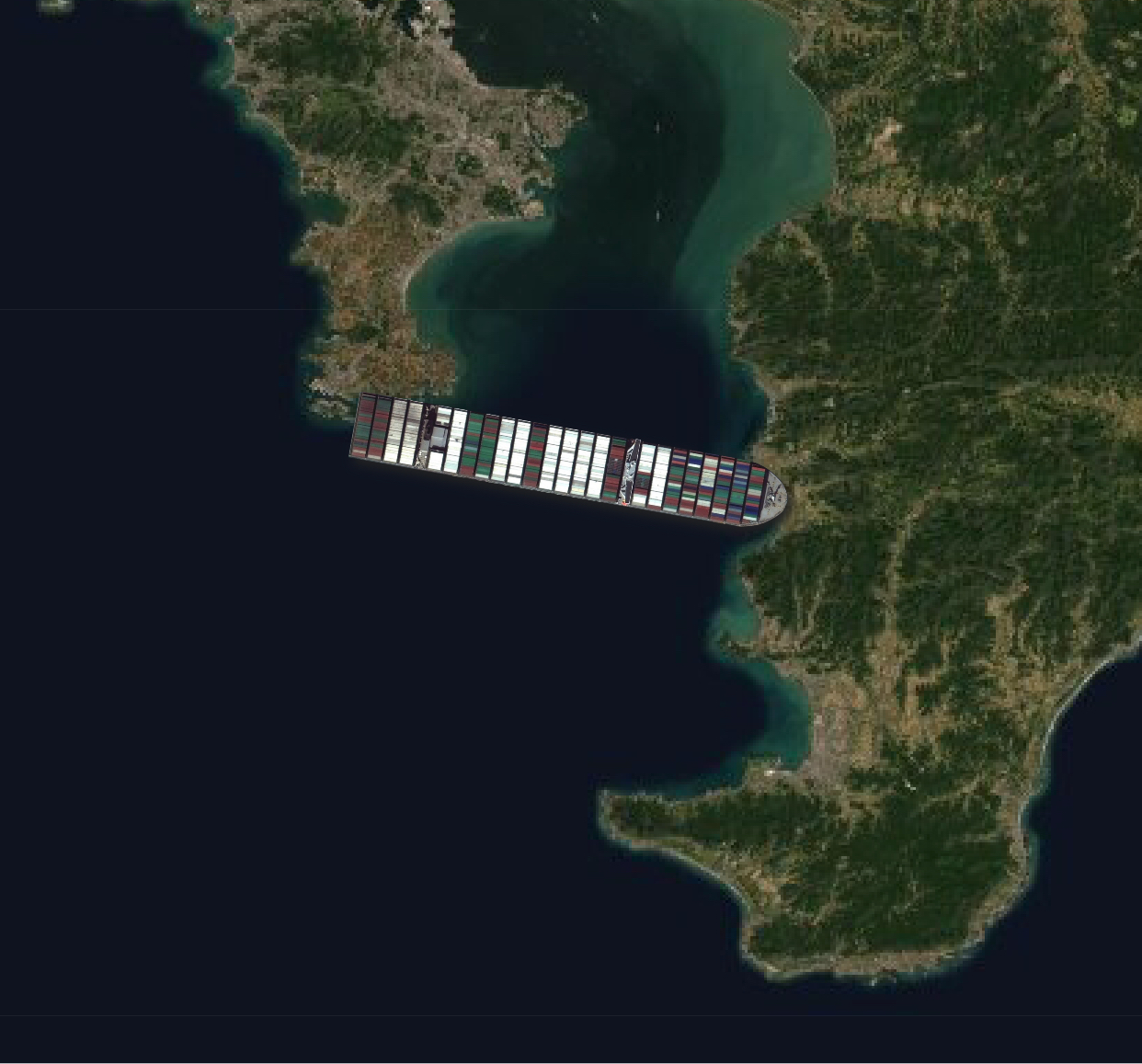 Bucht von Tōkyō von Containerschiff blockiert