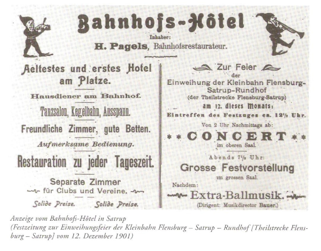 Satrup, Bahnhofs-Hotel, Anzeige