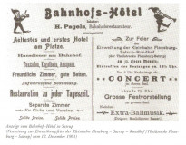 Satrup, Bahnhofs-Hotel, Anzeige