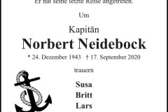 Traueranzeige Norbert Neidebock