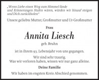 Traueranzeig Annita Liesch