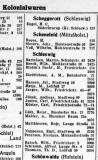 Kolonialwaren Schleswig 1930 lt. Telefonbuch
