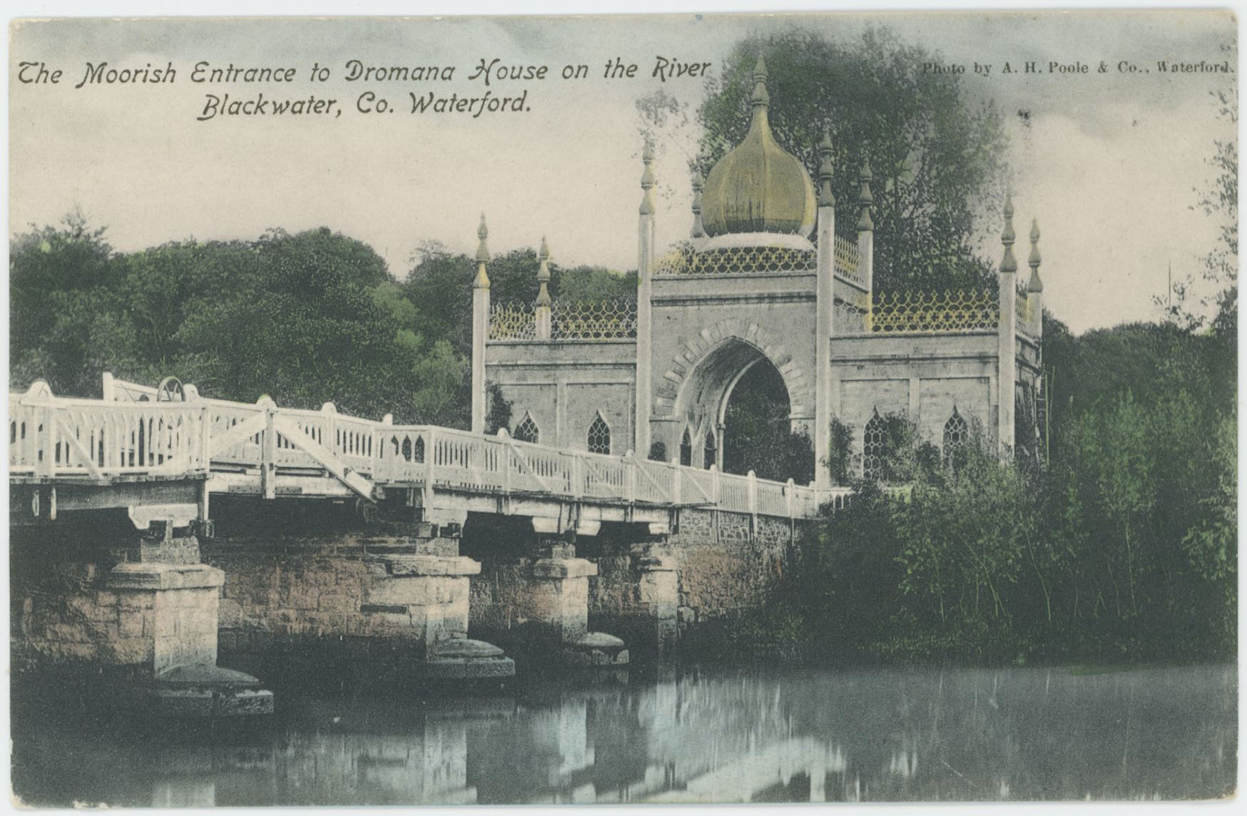 Moorish entrance to Dromana House on the River Blackwater.