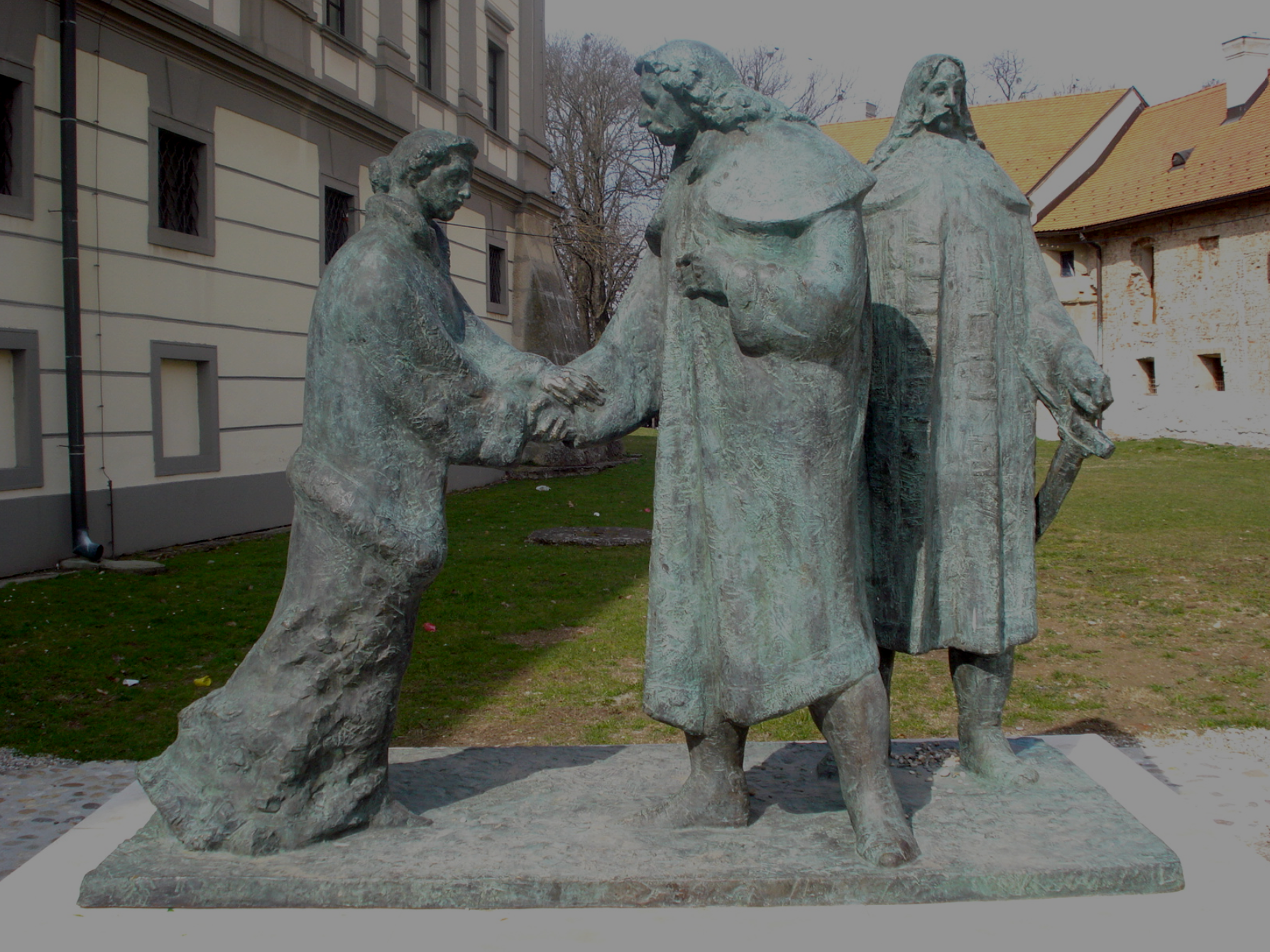 Čakovec - Csáktornya - Spomenik, Oproštaj Zrinskih - Zrínyi Péter és Frangepán Ferenc búcsúzik Zrínyi feleségétől, Frangepán Katalintól, emlékmű