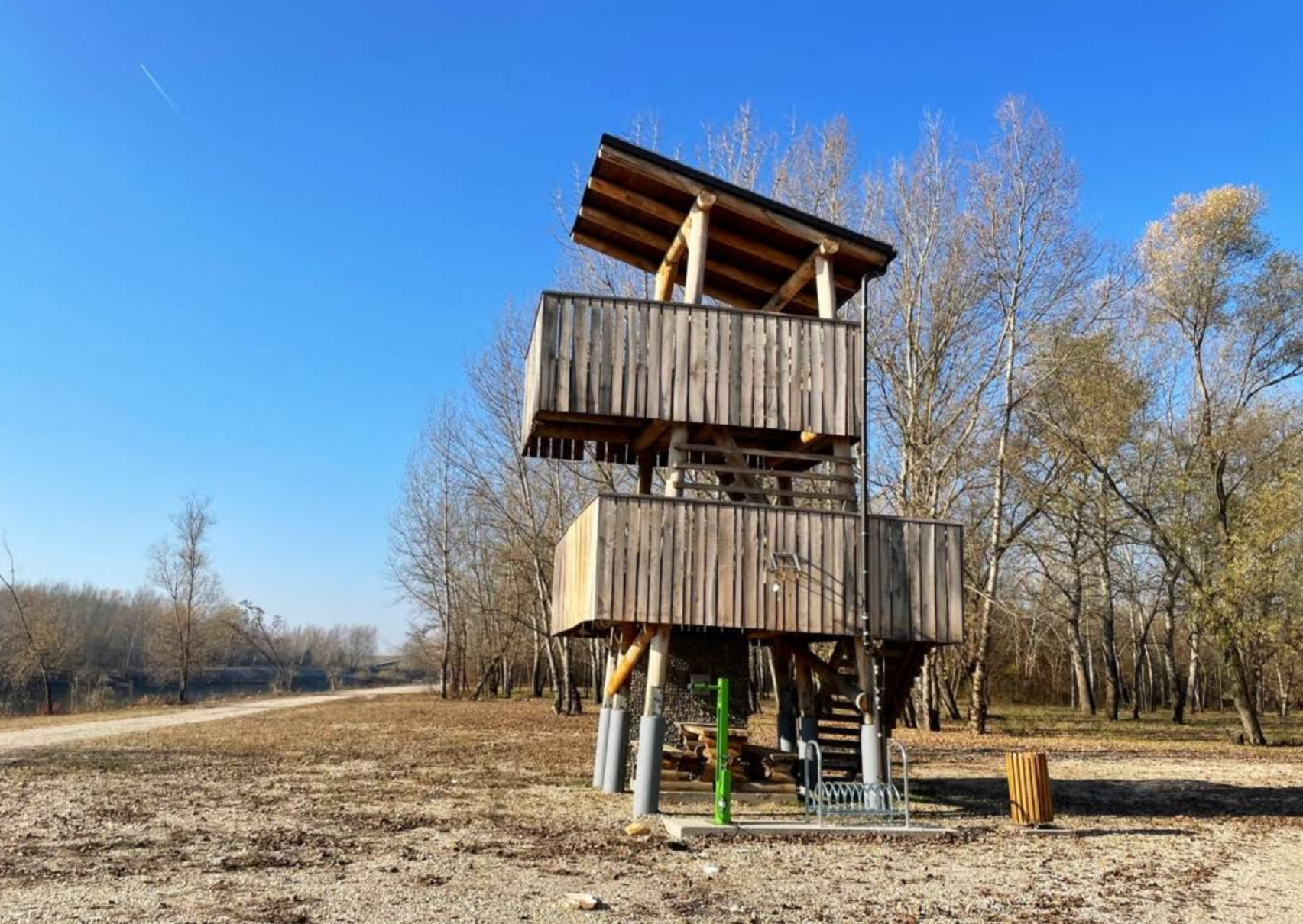 Sveti Marija - Muraszentmária - Vidikovac na obali rijeke Drave - kilátó a Dráva partján