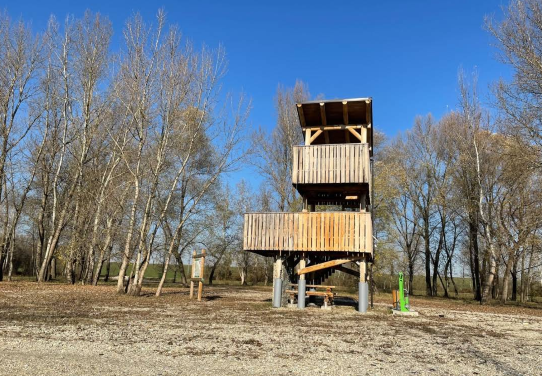 Sveti Marija - Muraszentmária - Vidikovac na obali rijeke Drave - kilátó a Dráva partján