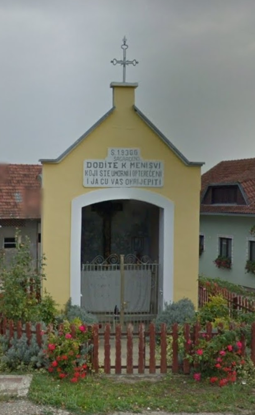 Orehovec - Poklonac - útikápolna, benne feszület