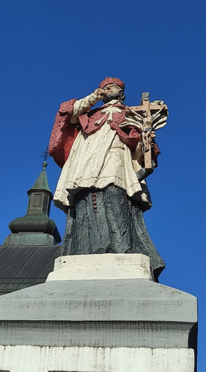 Sveti Ivan Žabno - Pil sv. Ivan Nepomuk - Nepomuki Szent János-szobor a templomkertben