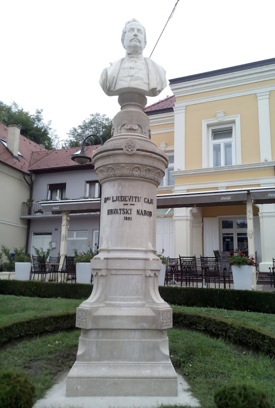 Krapina - Korpona - Spomenik Ljudevit Gaj - Ljudevit Gaj emlékműve, mellszobor