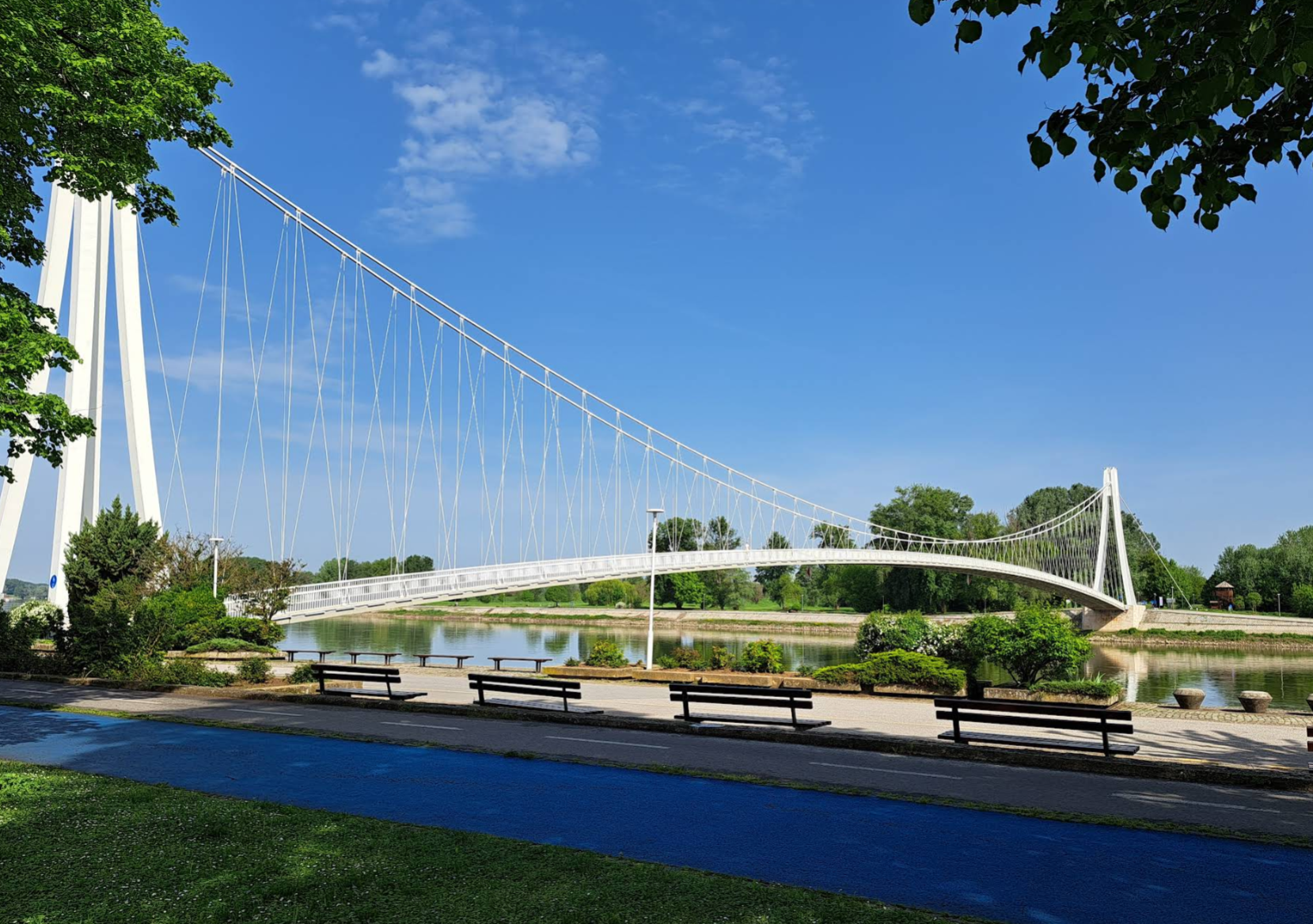 Osijek - Eszék - Pješački most preko Drave - gyalogoshíd a Dráva folyón