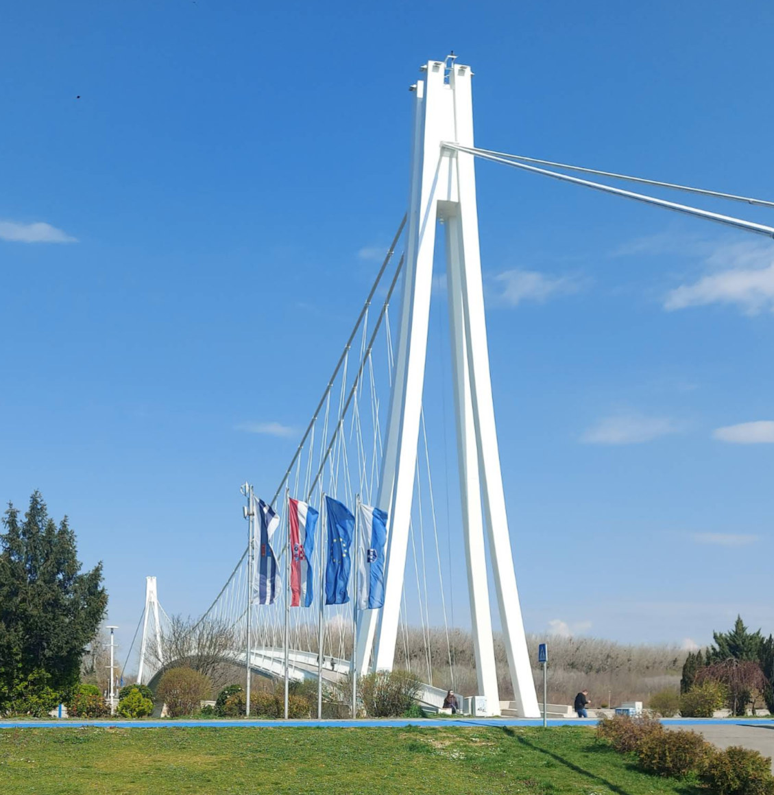 Osijek - Eszék - Pješački most preko Drave - gyalogoshíd a Dráva folyón