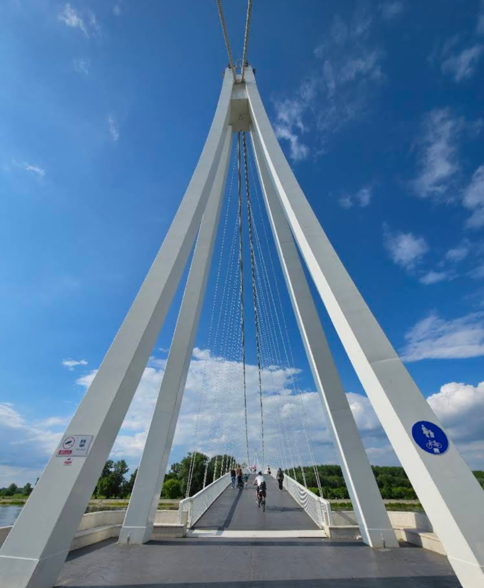 Osijek - Eszék - Pješački most preko Drave - gyalogoshíd a Dráva folyón