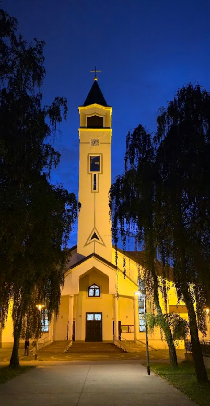 Zagreb, Gornja Dubrava - Župna crkva Blažene Djevice Marije Majke Crkve i sv. Maksimilijana Kolbea - Boldogságos Szűz Mária, az Egyház Anyja és Szent Maximilian Kolbe-plébániatemplom