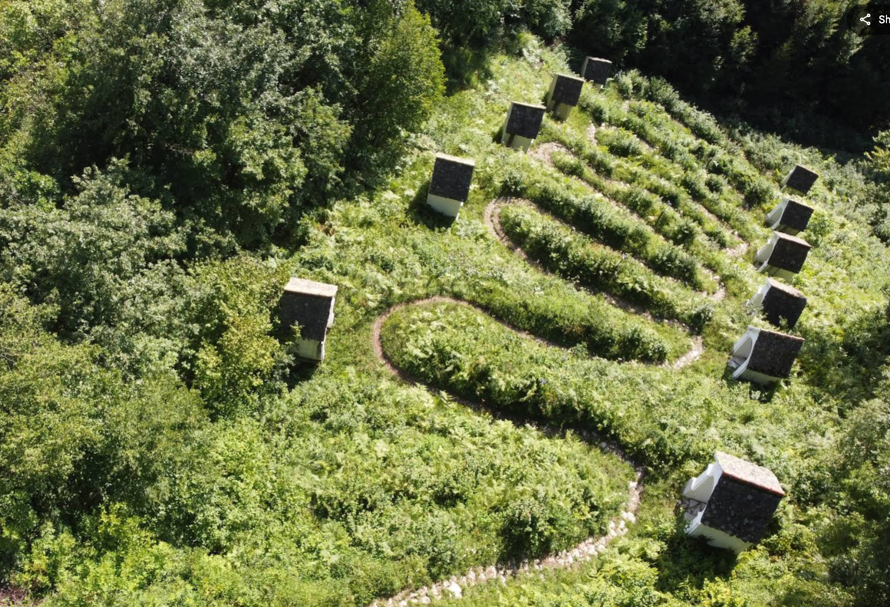 Planina pri Sevnici - Kapelice križevega pota - stációs keresztút, kiskápolnákkal