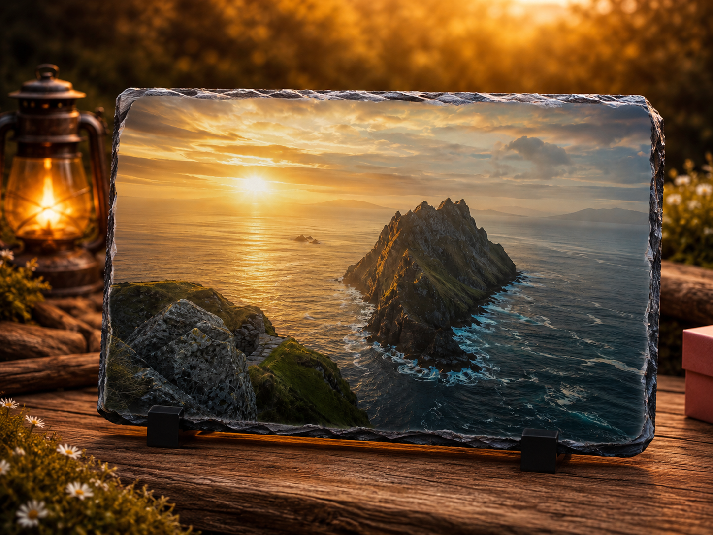 Skellig Michael Irish landscape slate gift made in Ireland