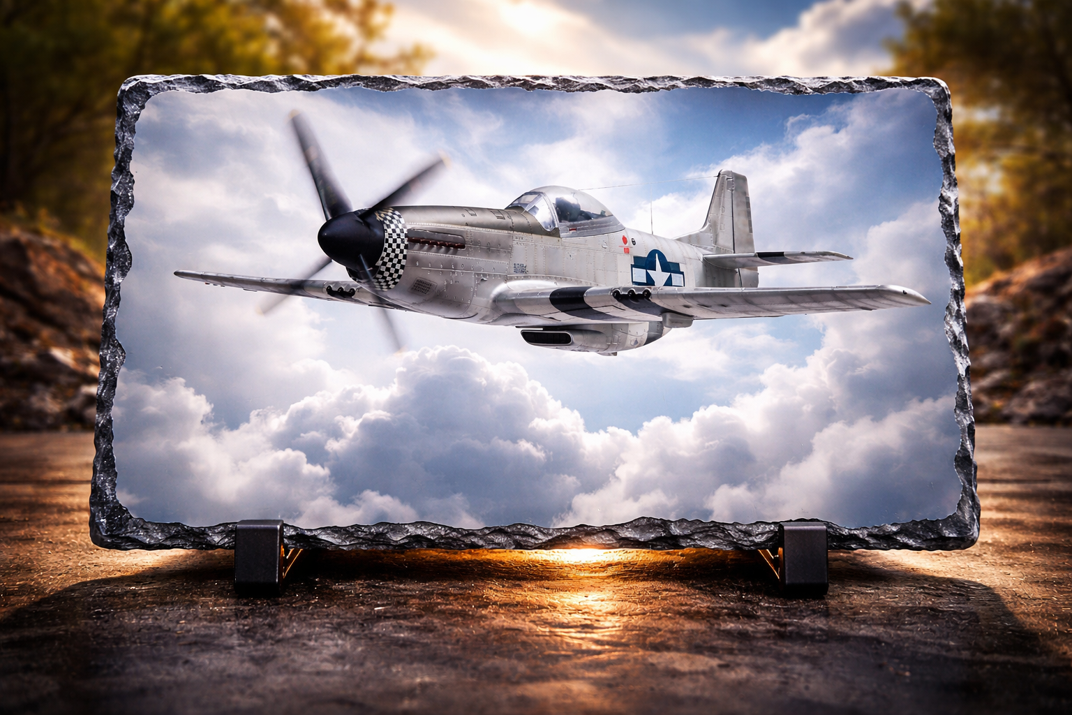 P-51 Mustang aviation slate gift