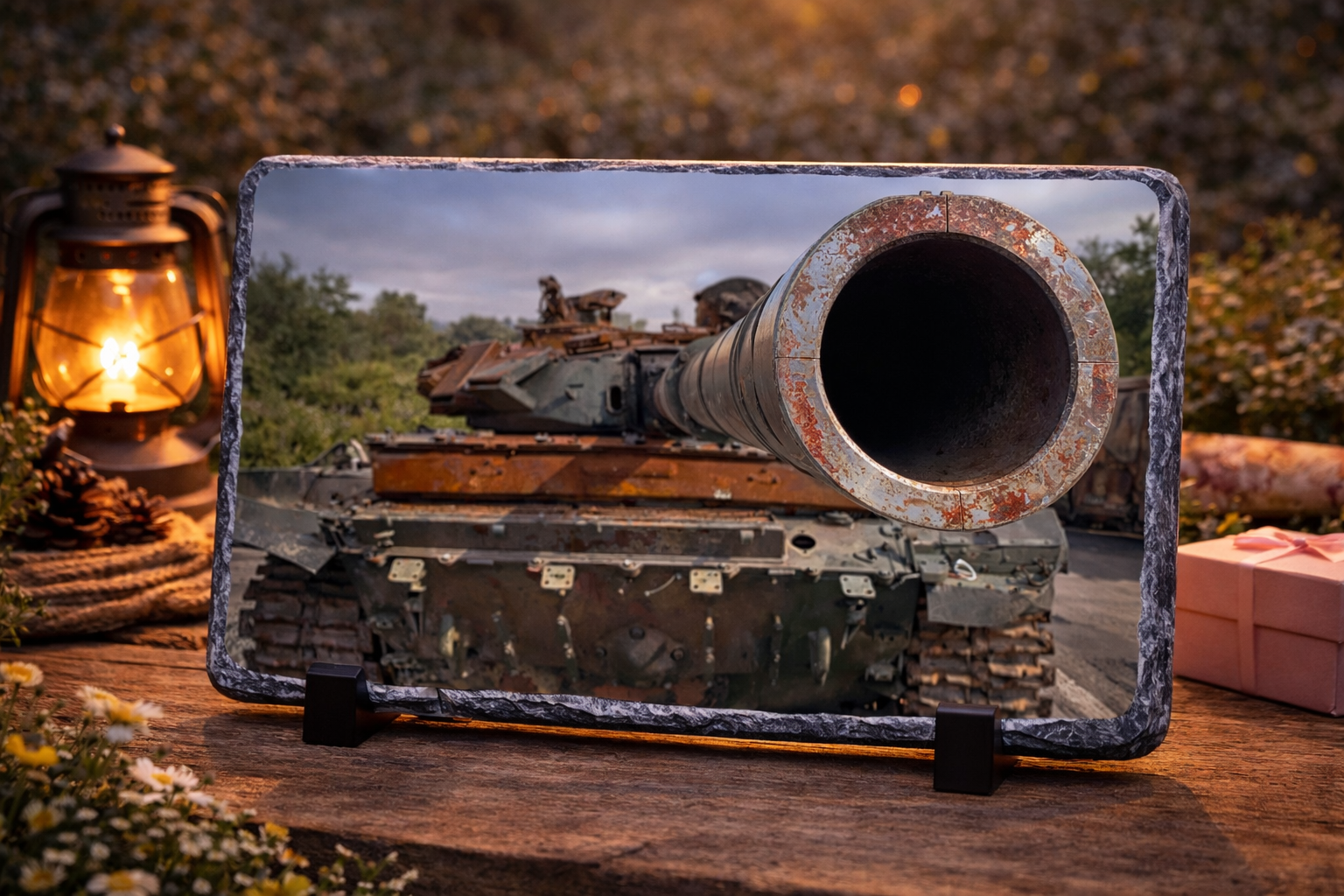 Military history tank slate display gift Ireland