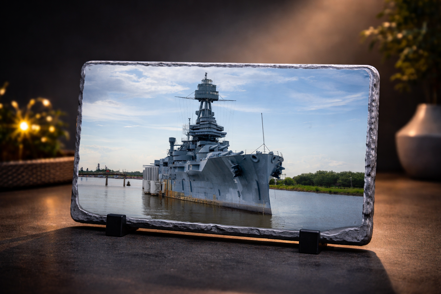 USS Texas battleship slate display gift