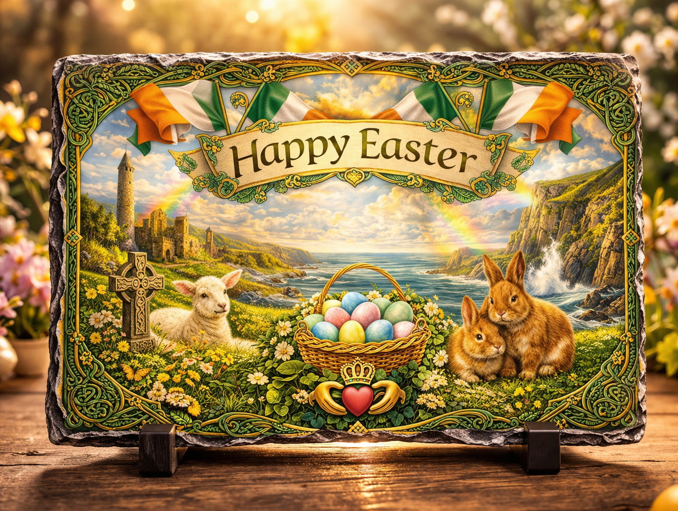 Personalised Easter slate gift made in Ireland