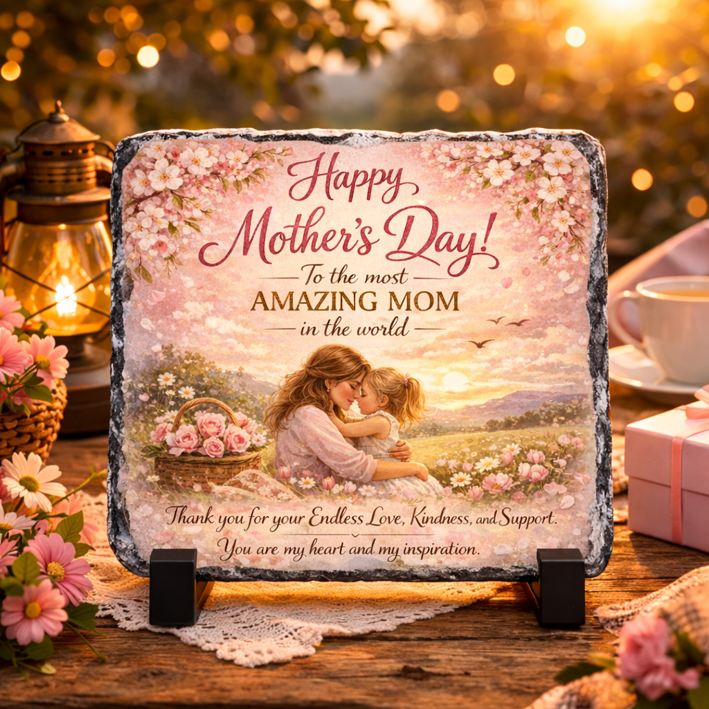 Personalised Mother's Day family slate gift made in Ireland