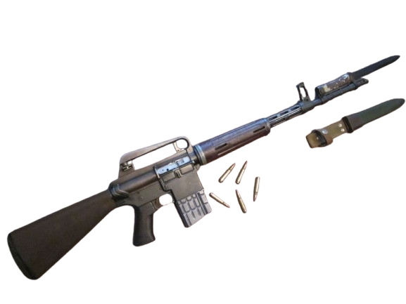 AR-10 geweer met toebehoren.