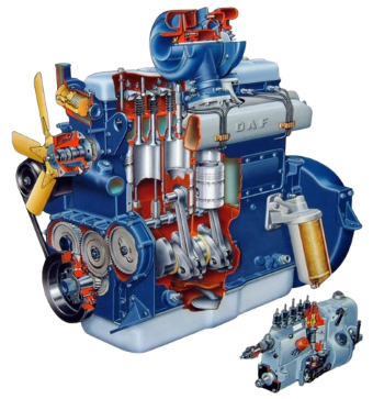 DAF DS 575 dieselmotor tekening