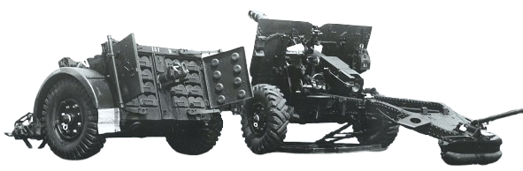 25 ponder kanon met munitieaanhanger