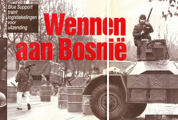 Foto van DAF YP 104 verkenningsvoertuig prototype op oefening tijdens oefening Blue Support 1993