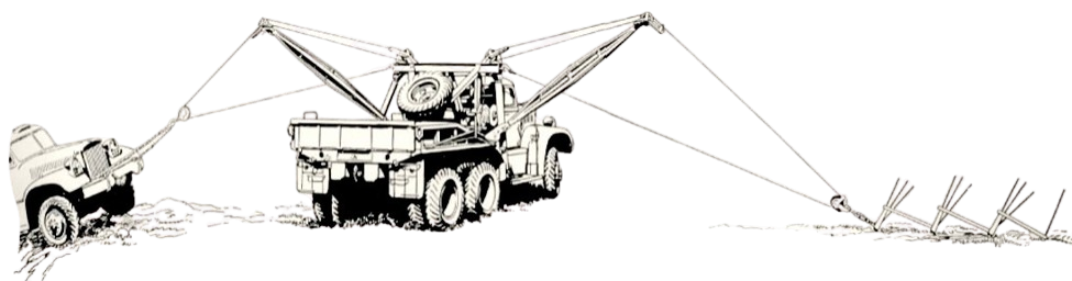 Takelauto Diamond T 969 met gespreide kraanarmen