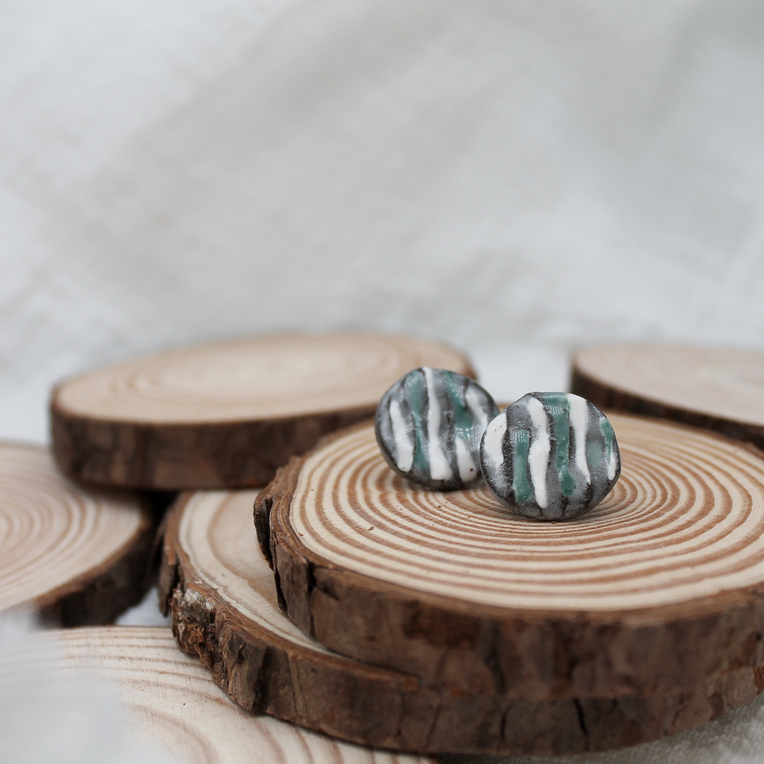Forest Clay Cascade Ceramic Earrings - handcrafted by Veseto.Ceramics