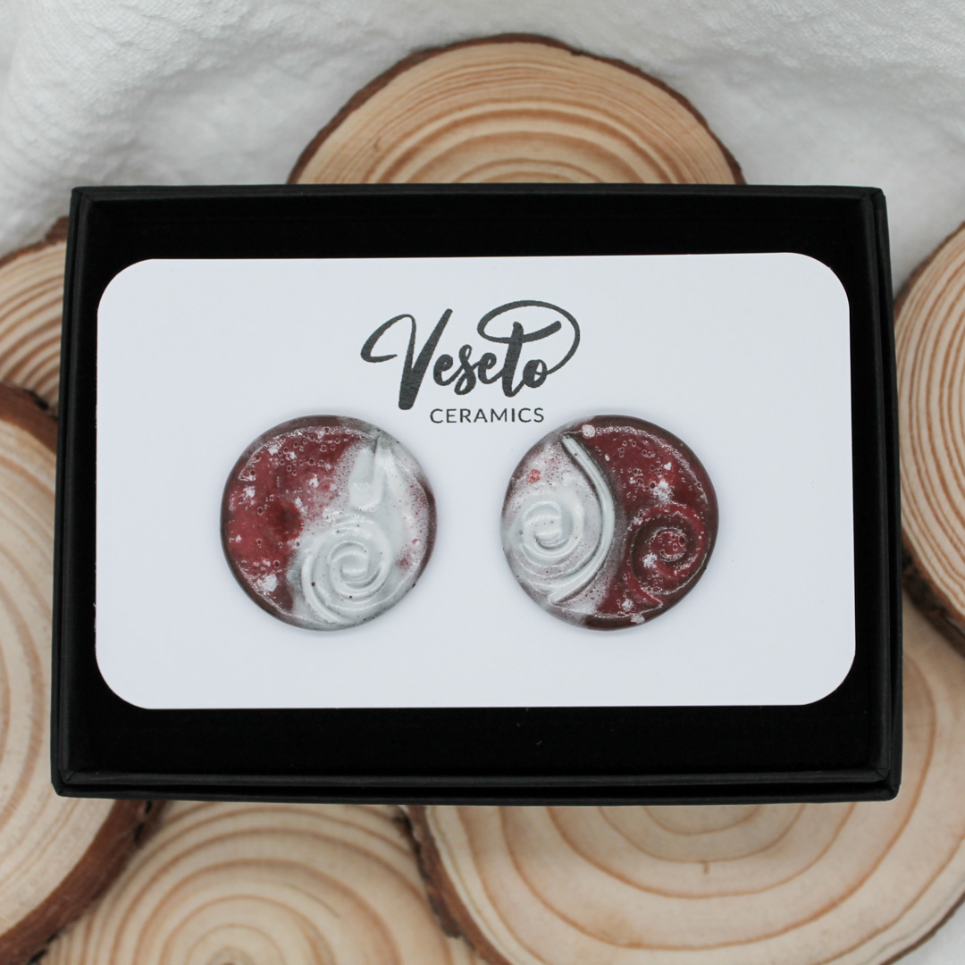 Frosty Berry Ceramic Earrings - handcrafted by Veseto.Ceramics
