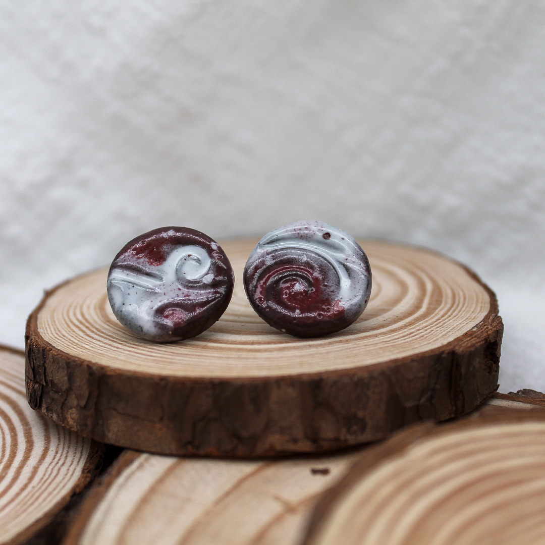 Frosty Berry Small  Ceramic Earrings - handcrafted by Veseto.Ceramics