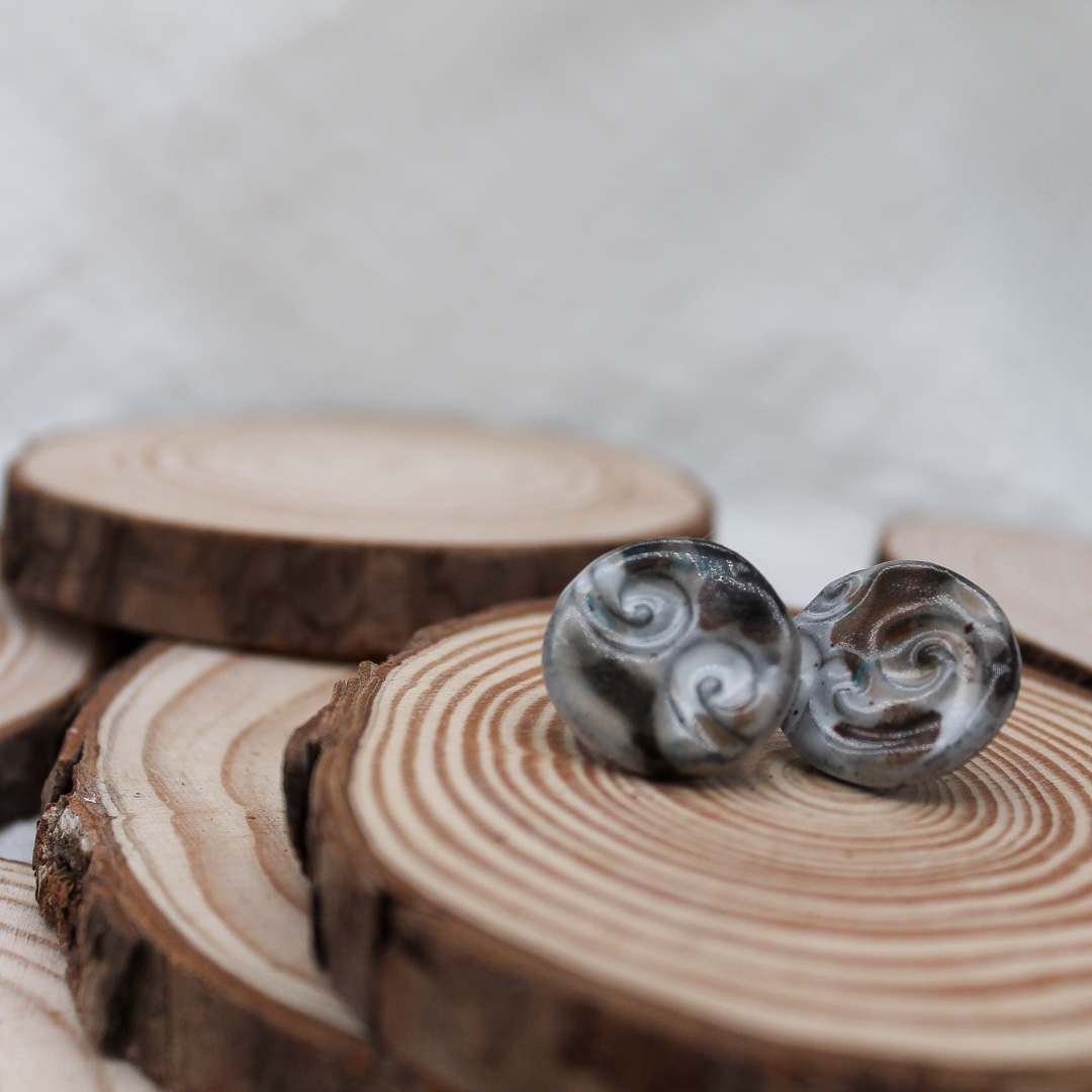 Frosty Mocha Small Ceramic Earrings - handcrafted by Veseto.Ceramics
