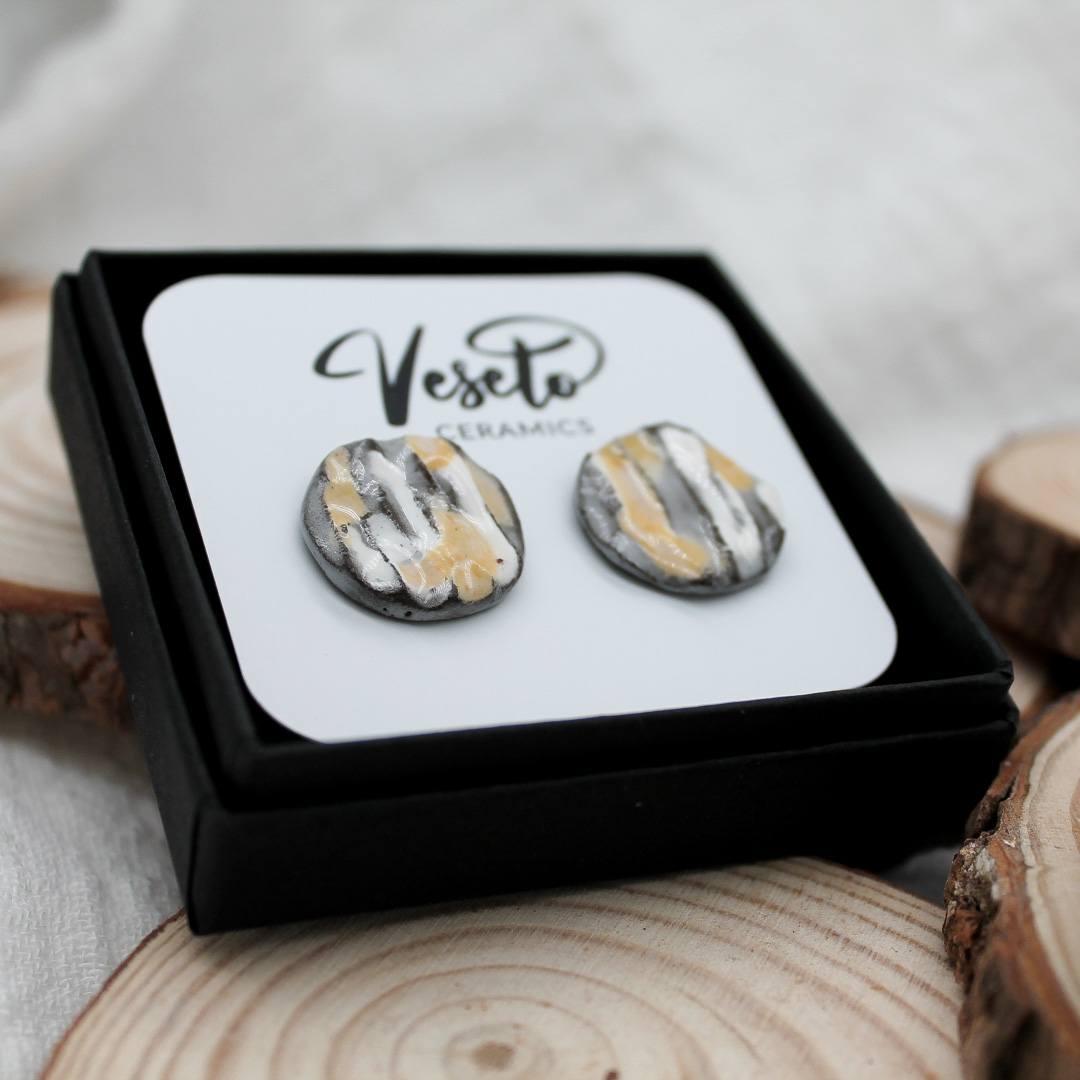 Sands Clay Cascade Ceramic Earrings - handcrafted by Veseto.Ceramics