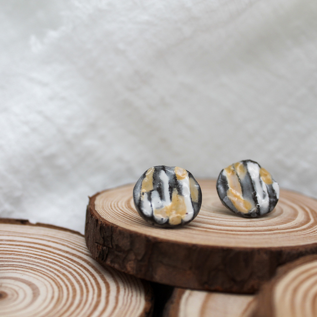 Sands Clay Cascade Ceramic Earrings - handcrafted by Veseto.Ceramics