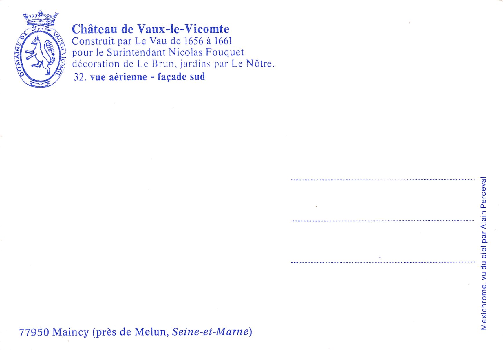 77-CHATEAU DE VAUX Le Vicomte-N 3472-A/0343 EUR 3,90 - PicClick FR