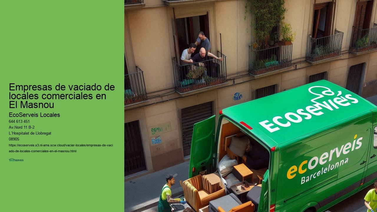 Expertos en vaciado de locales comerciales en El Masnou por EcoServeis