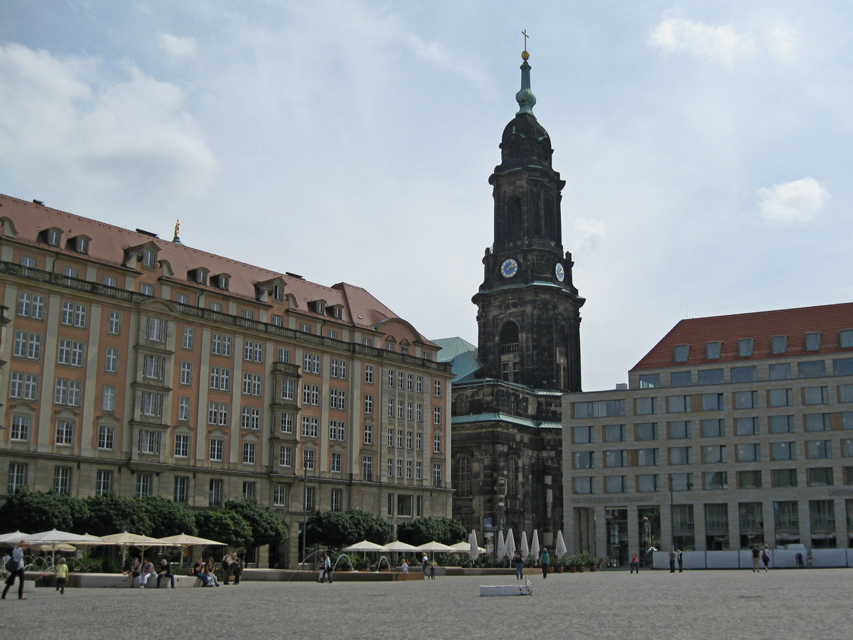 Dresden, Altstadtmarkt en Kreuzkirche
