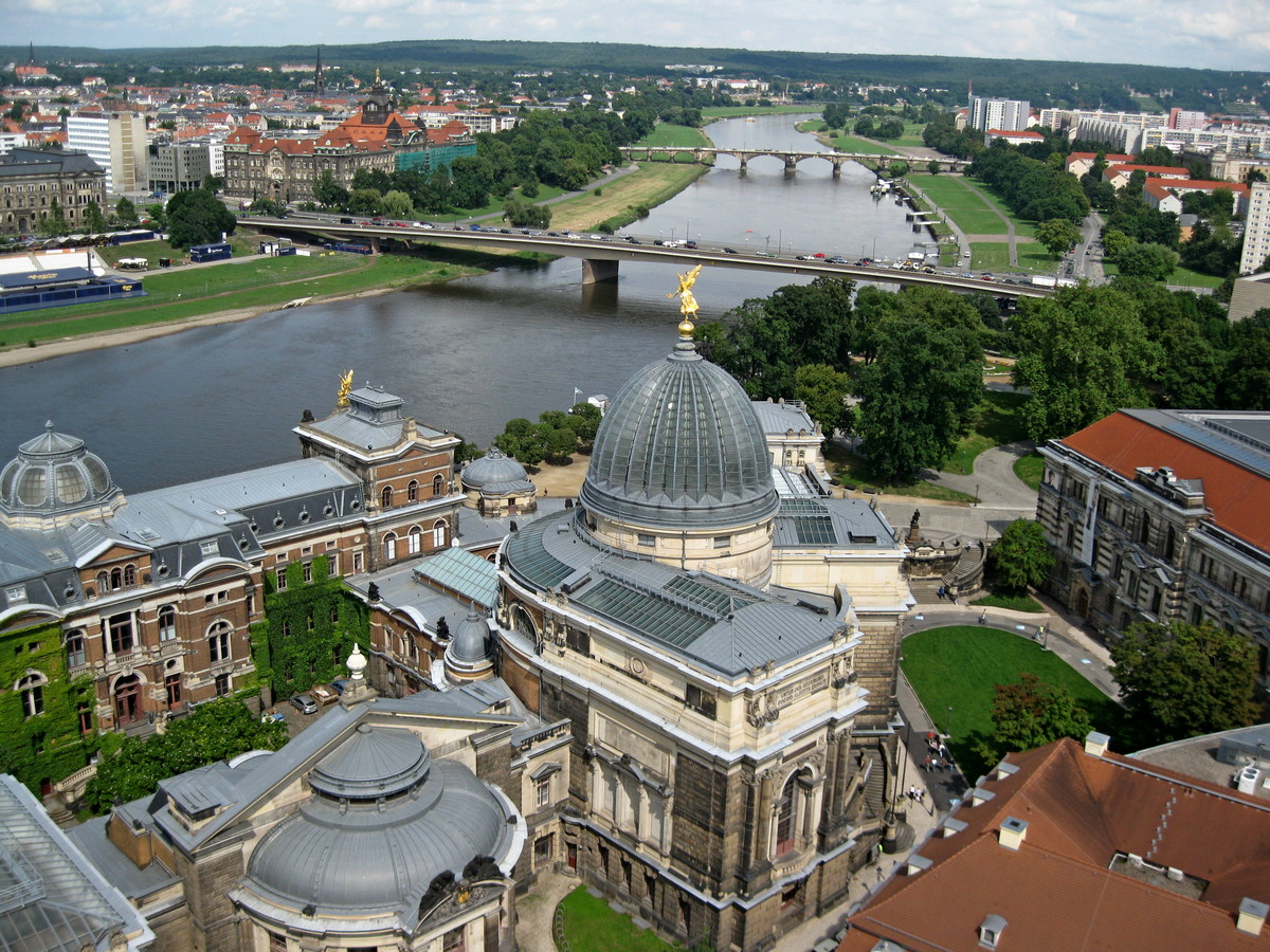 Dresden aan de Elbe, gezien vanaf de Frauenkirche