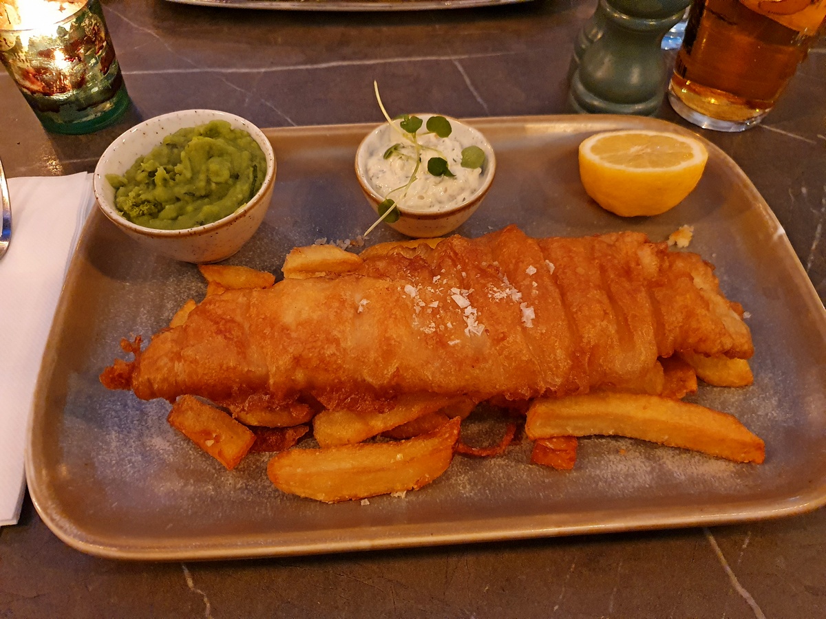 Fish and Chips bij The Pickled Sprout, Harrogate