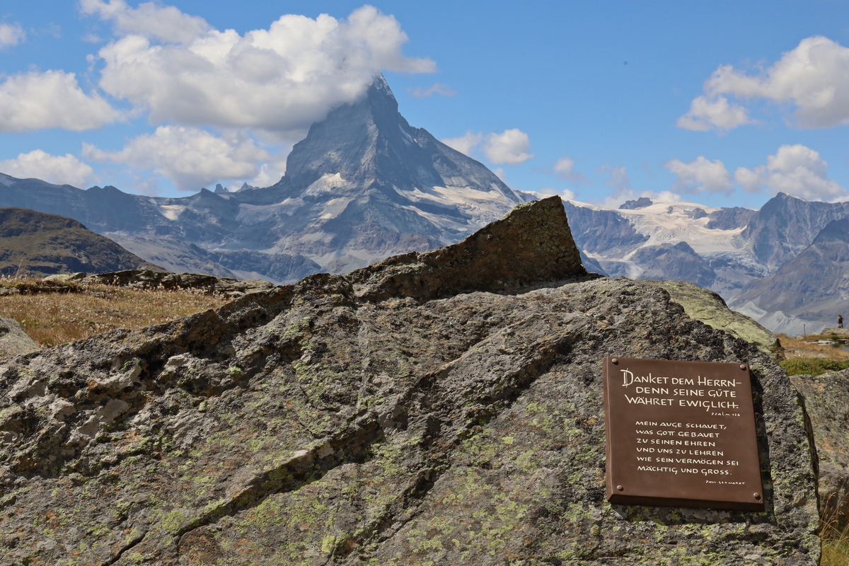 Citaat van Paul Gerhardt met erachter de Matterhorn