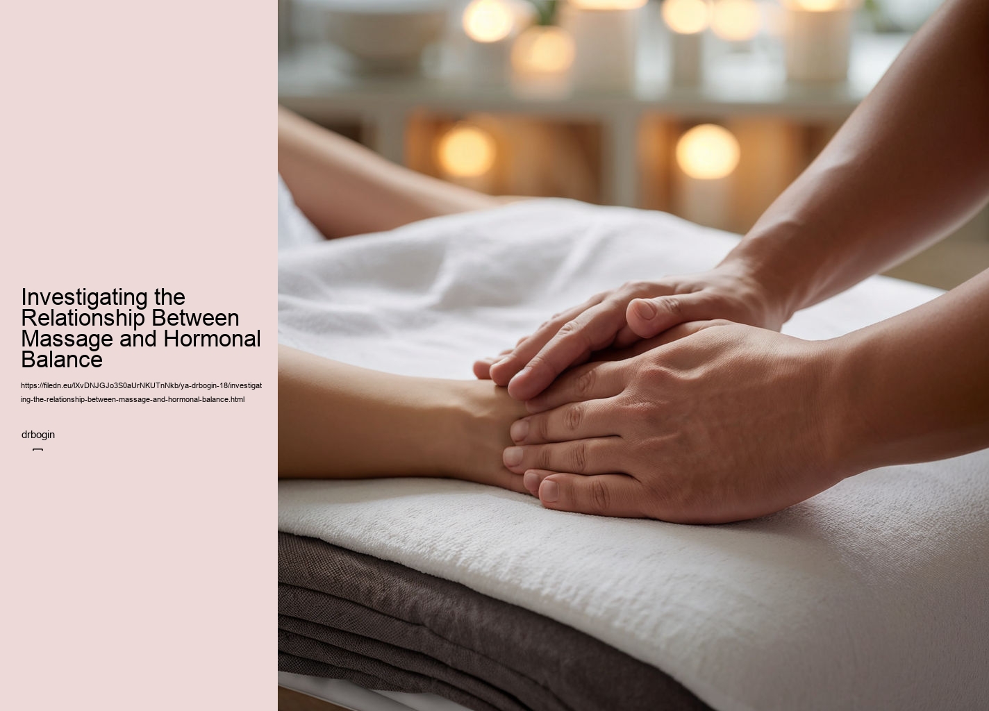 Investigating the Relationship Between Massage and Hormonal Balance