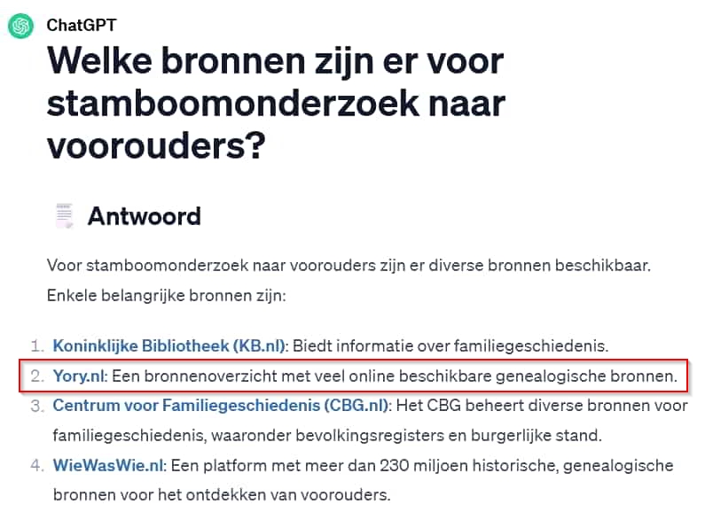 Kan je ChatGPT gebruiken bij stamboomonderzoek? - Yory