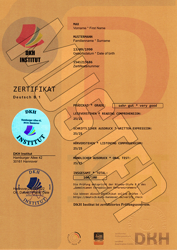 DKH Zertifikat Telc