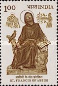 St. Francis and Brother Falcon (statue by Giovanni Collina) — 1.00R