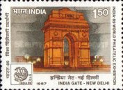 India '89 International Stamp Exhibition, New Delhi - Delhi Landmarks — 1.50R