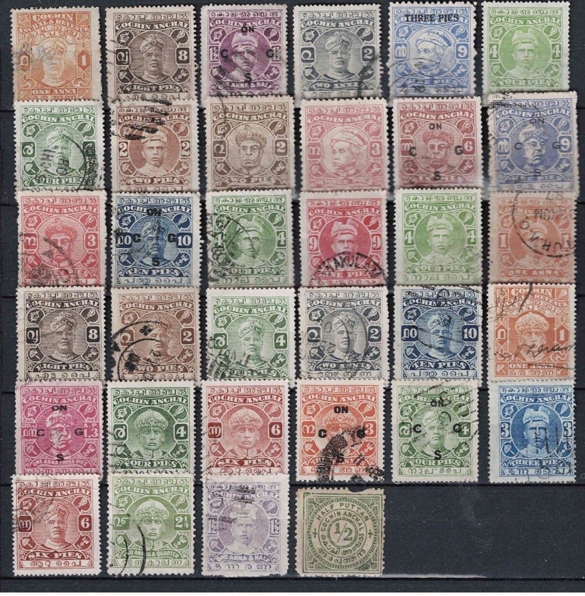 Cochin Anchal and Revenue stamps