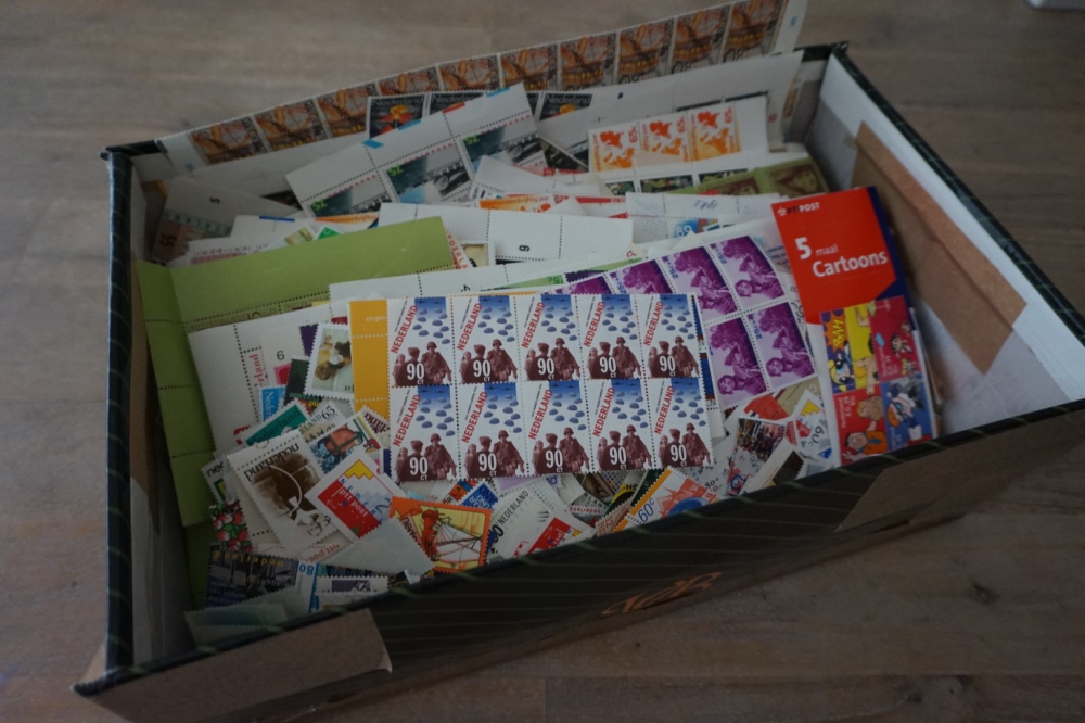 Shoebox with a lot MNH stamps Netherlands.